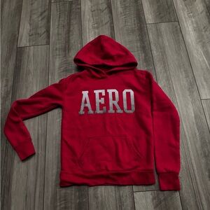 Aeropostale Red Hoodie with Gray Logo